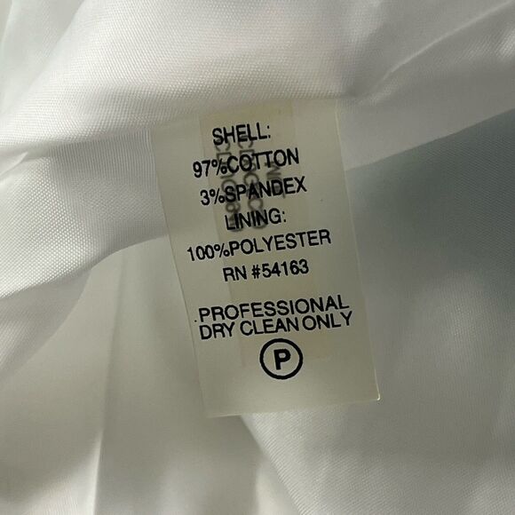 Calvin Klein Dress 10 Sleeveless Strapless Pleat Sundress White Blue Watercolor - Picture 6 of 6